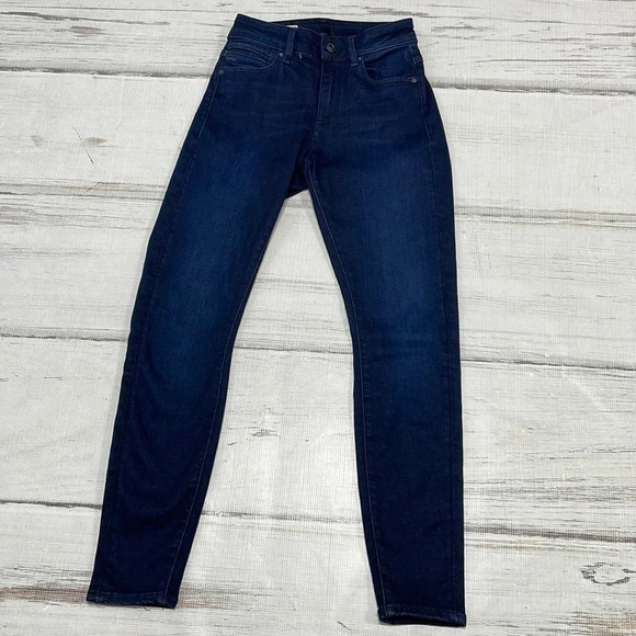 G-Star Jeans Shape RAW High Super Skinny Blue Denim Size 25 - Picture 3 of 14